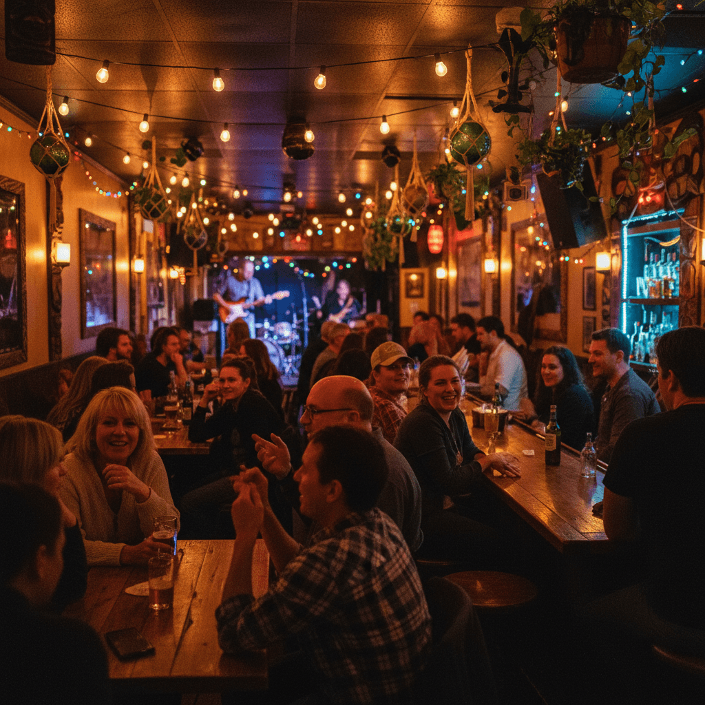 Group of people enjoying a weekly event at Vintage Cantina