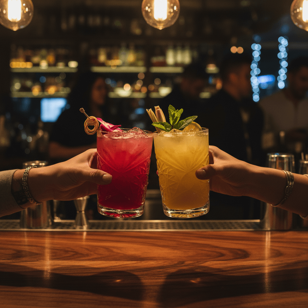Groups playing trivia night at Vintage Cantina