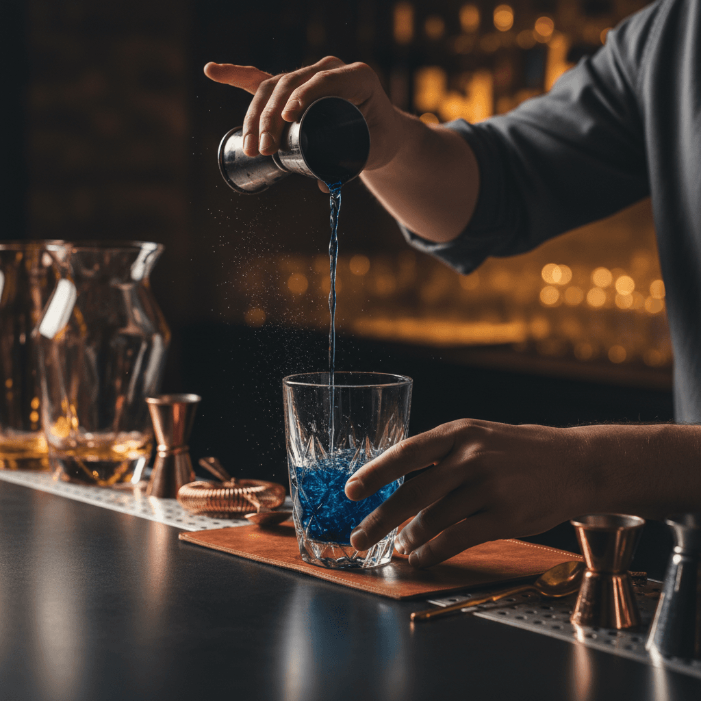 Smoky mezcal margarita with smoking chile garnish in dim bar lighting